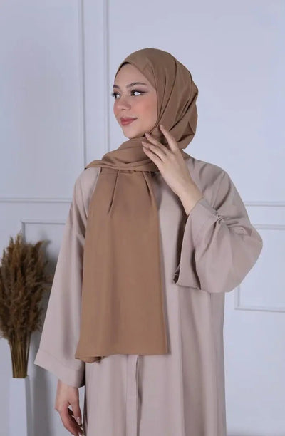 Hijab Soie de Médine - Nude foncé - MON HIJAB MODEST co