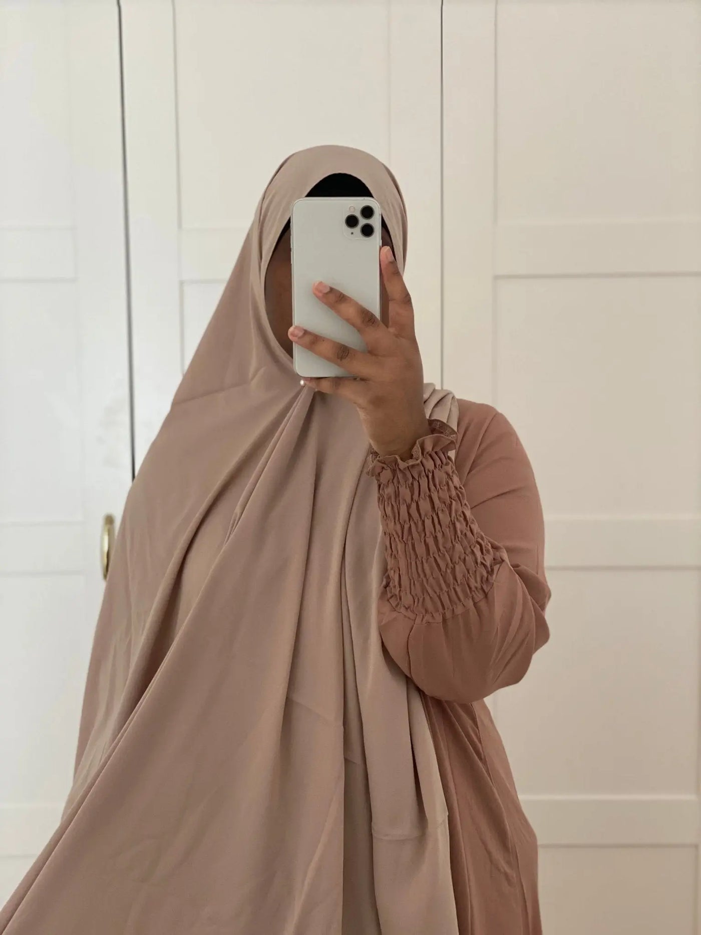 Hijab Soie de Médine - Nude foncé - MON HIJAB MODEST co