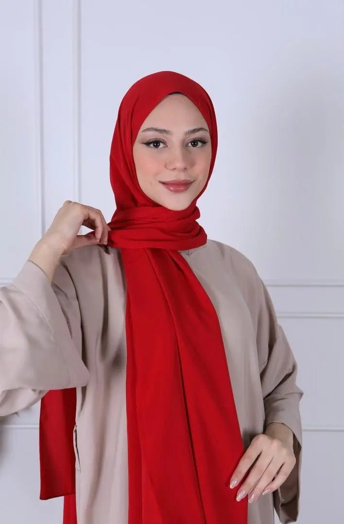Hijab Soie de Médine - Red - MON HIJAB MODEST co