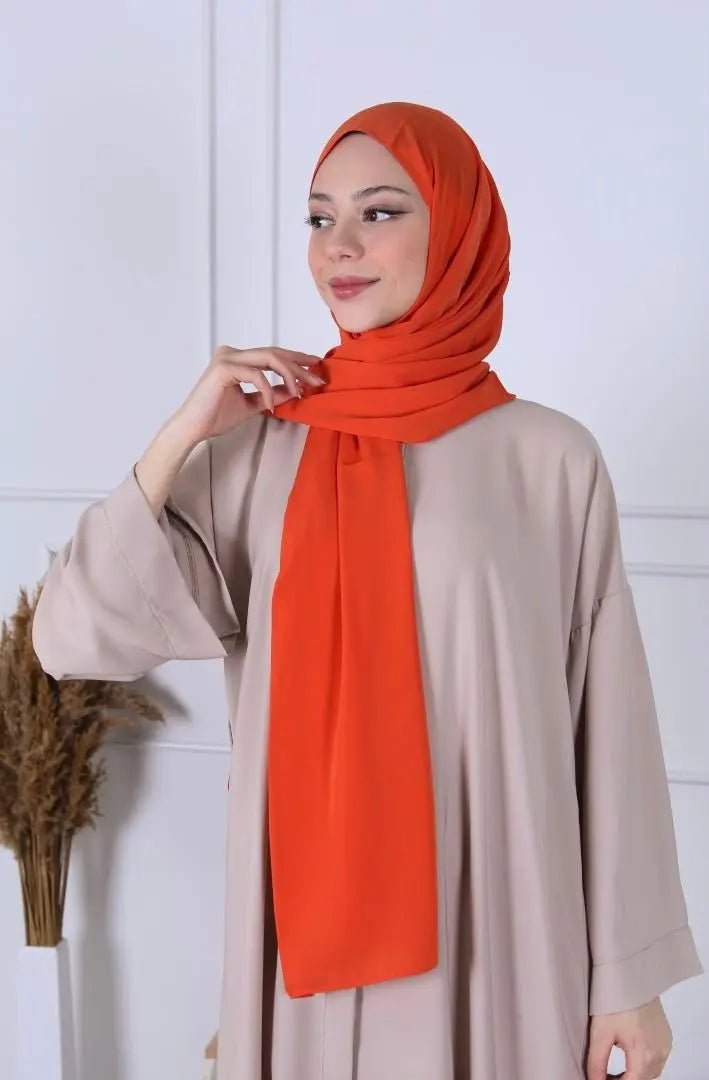 Hijab Soie de Médine - Sunset orange - MON HIJAB MODEST co