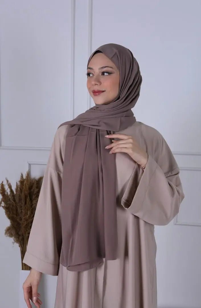 Hijab Soie de Médine - Taupe foncé - MON HIJAB MODEST co