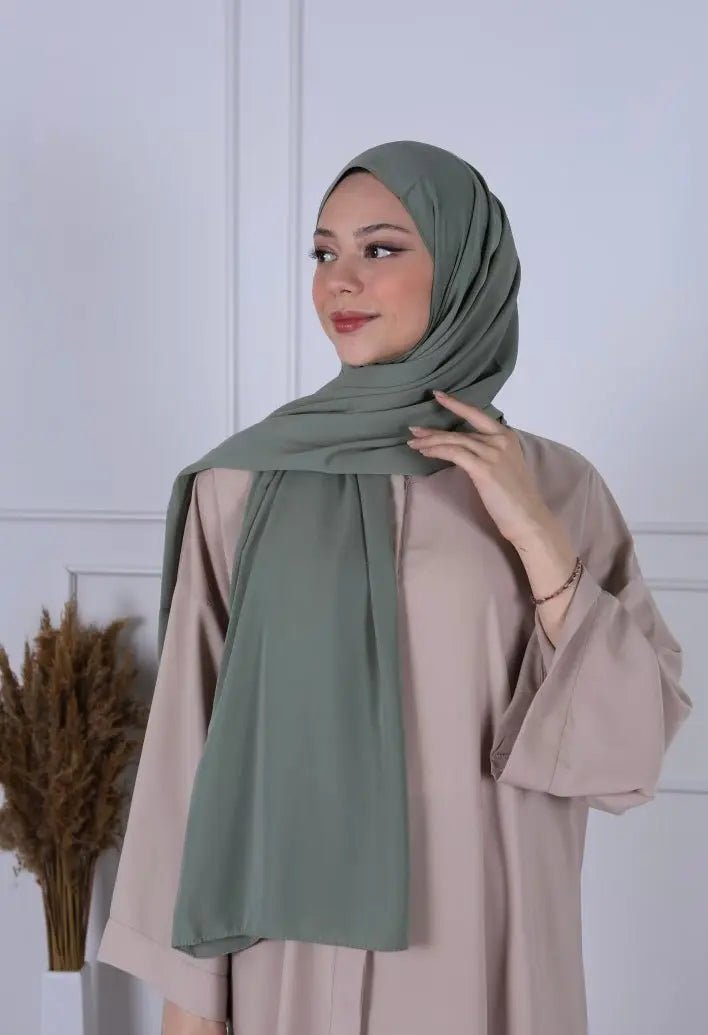 Hijab Soie de Médine - Vert d’eau - MON HIJAB MODEST co