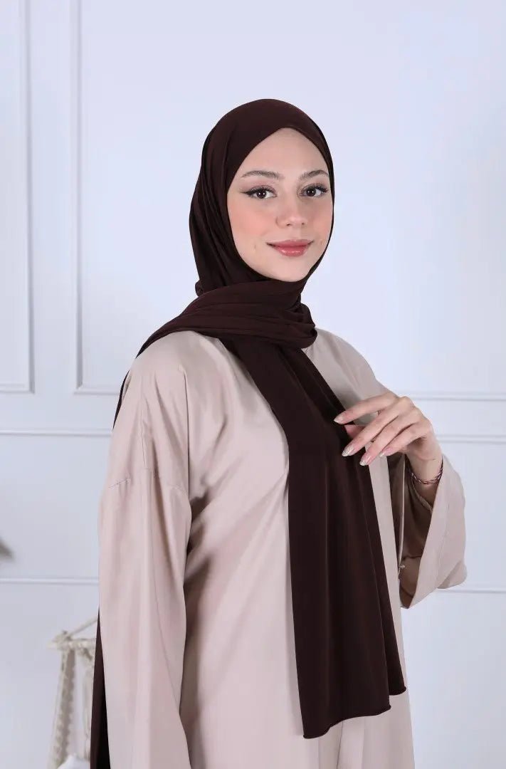 Hijab jersey luxe - Chocolat - MON HIJAB MODEST co