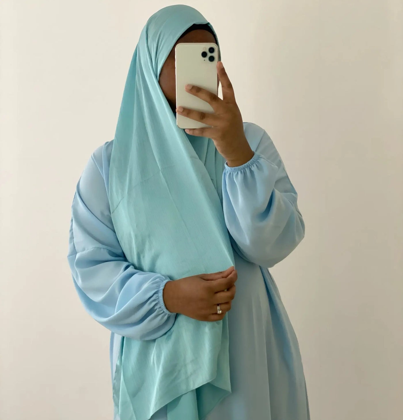 Hijab satin plissé - Bleu azur MON HIJAB MODEST