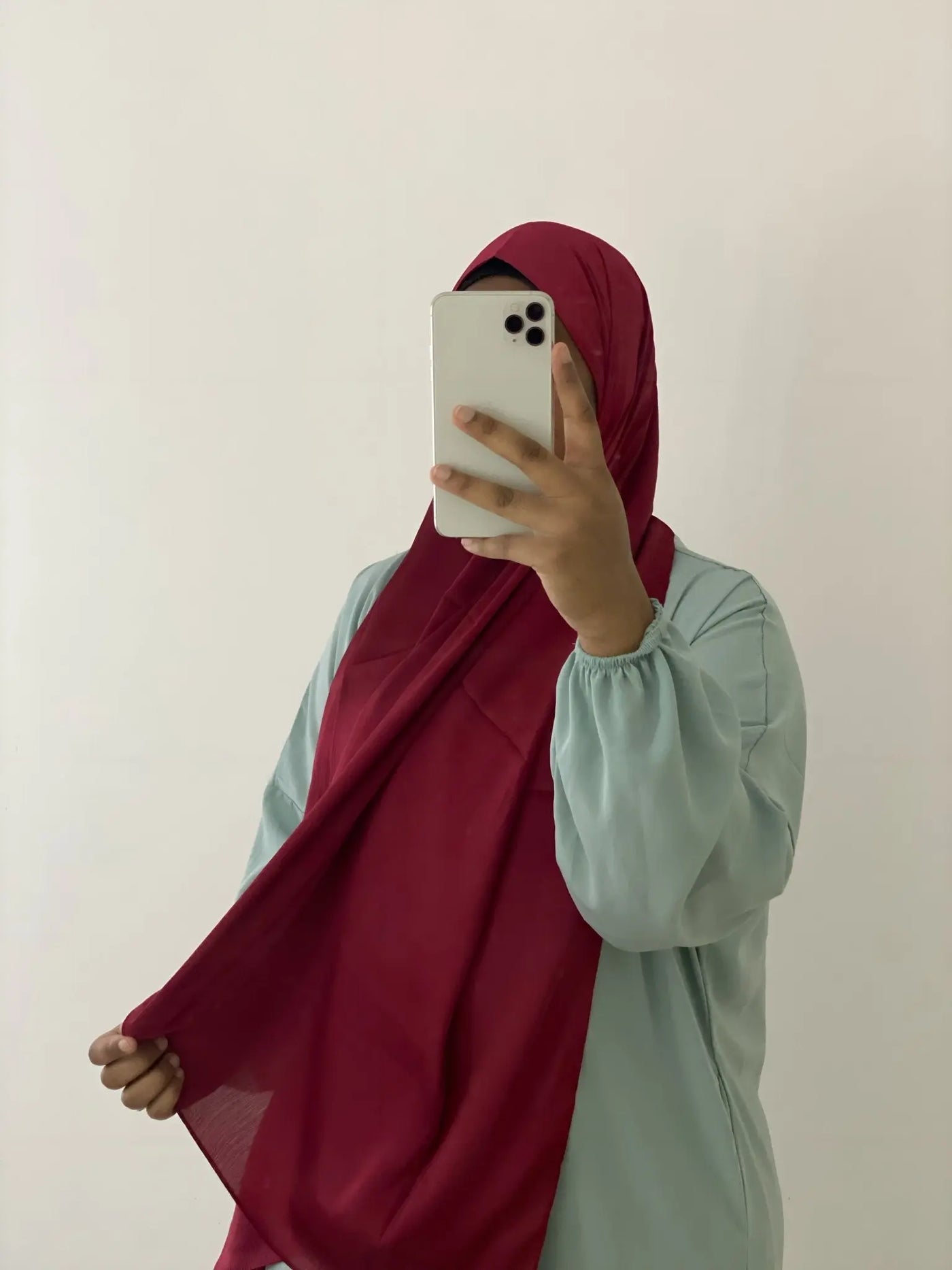Hijab satin plissé - Framboise MON HIJAB MODEST