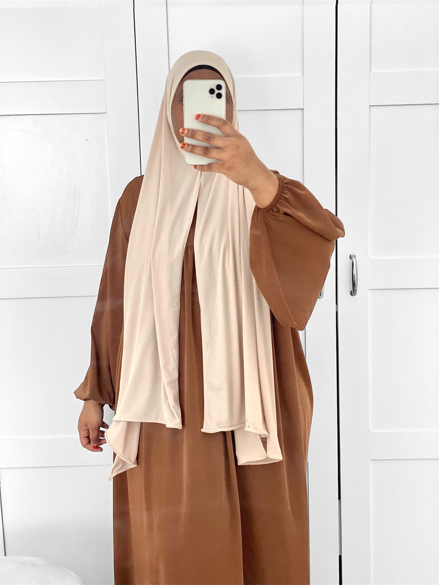 Hijab Jersey premium luxe - Café au lait