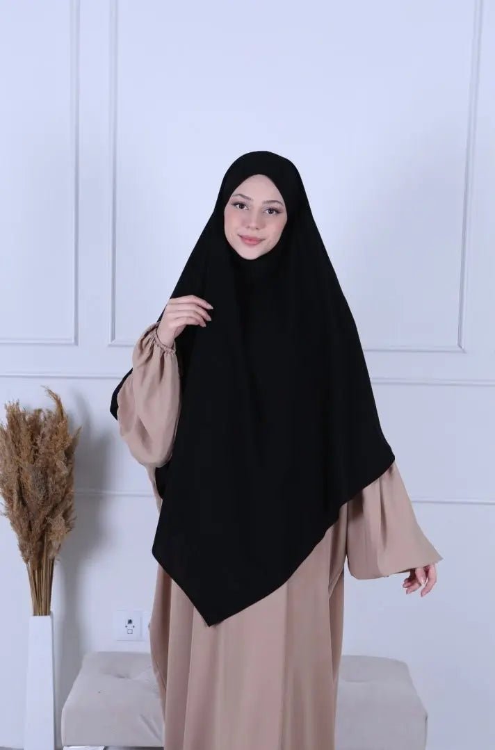 Khimar Soie de Médine - Black - MON HIJAB MODEST co