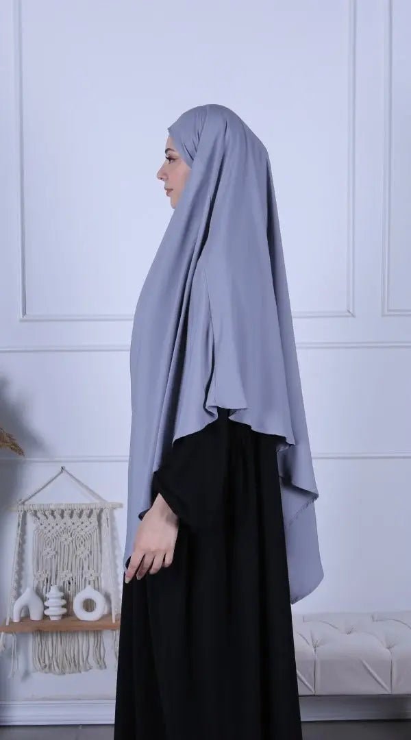 Khimar Soie de Médine - Gris - MON HIJAB MODEST co