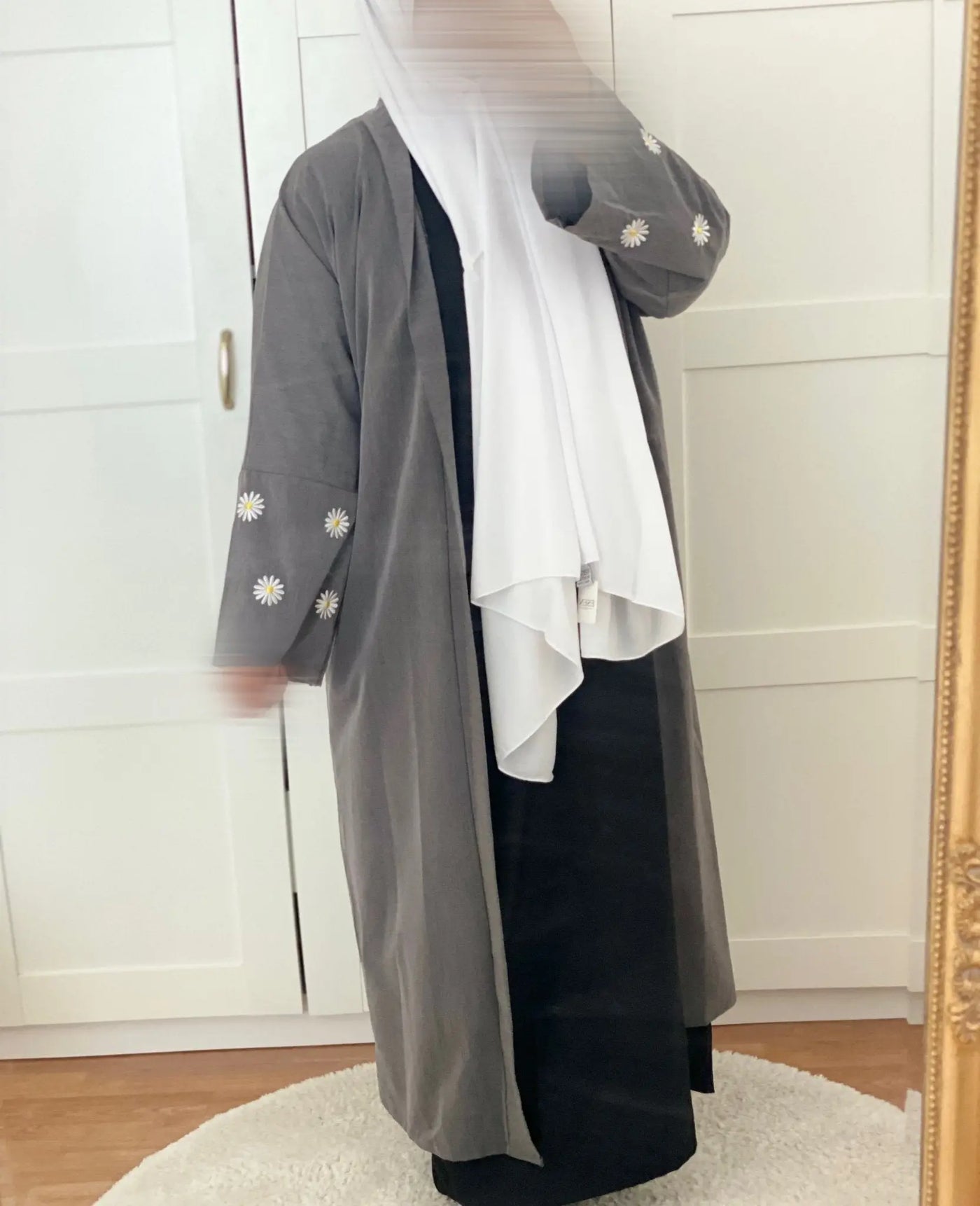 Kimono Cloé Fleur - Gris MON HIJAB MODEST co