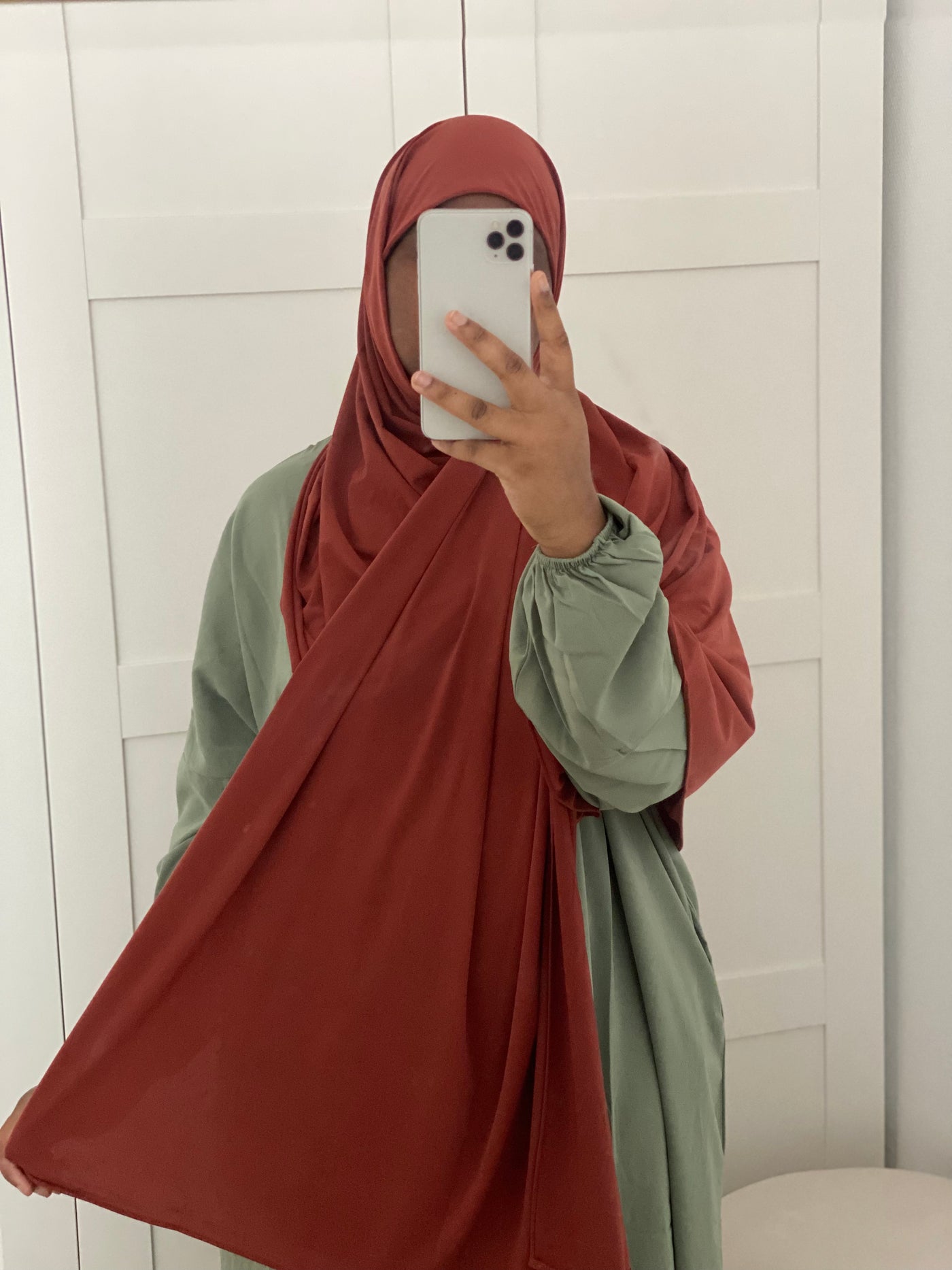 Hijab Jersey luxe à enfiler - Brique