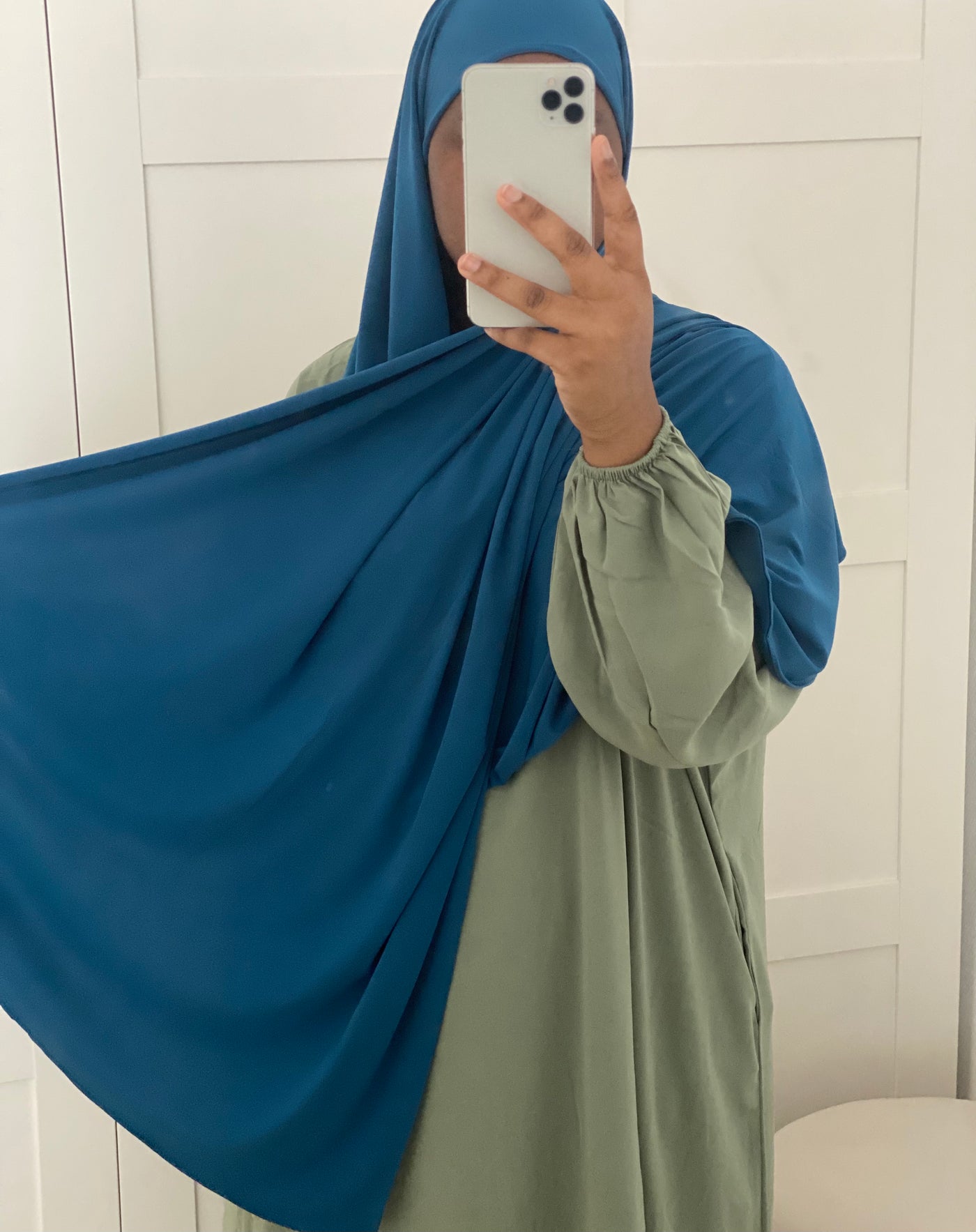 Hijab Jersey luxe à enfiler - Bleu Crystal